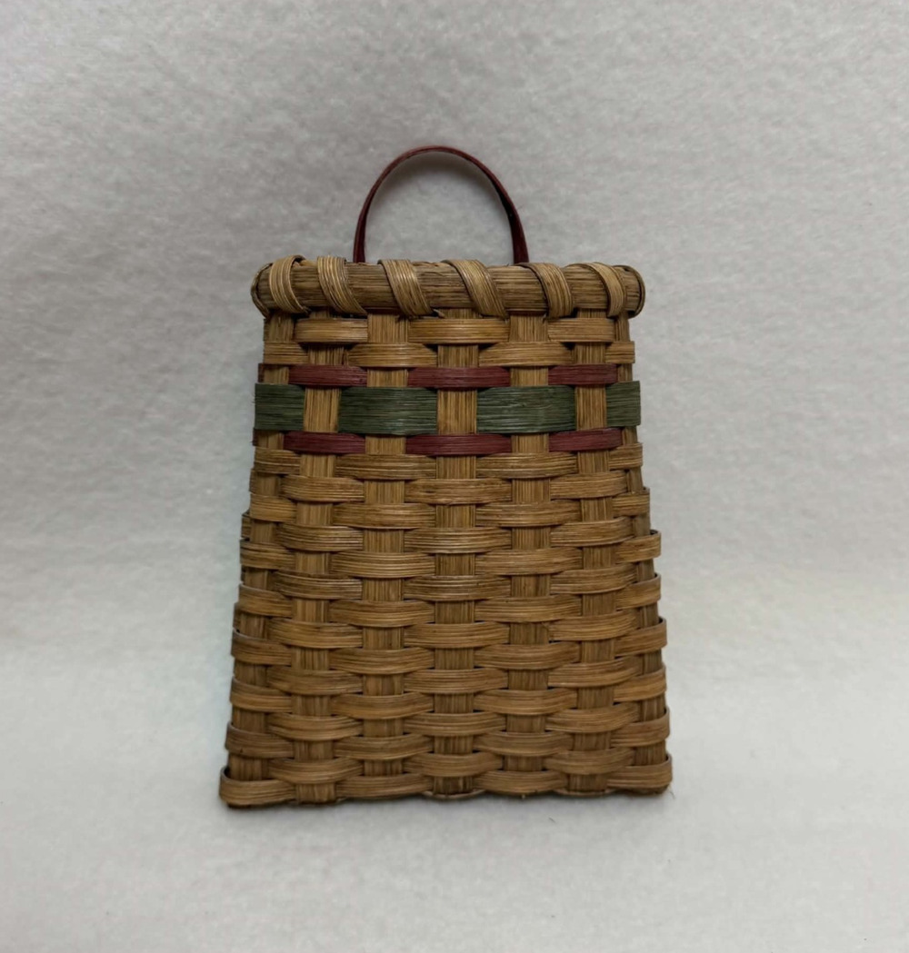 Handwoven Splint Wood Wall Basket 6" Hanging Backet Country Cottage Farmhouse